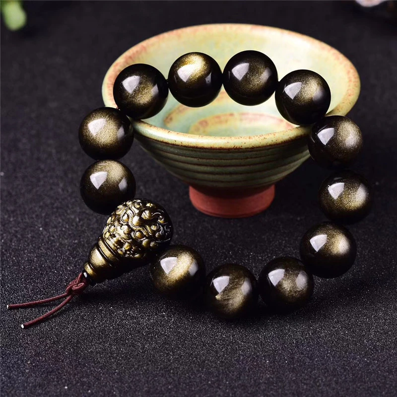 The natural obsidian pixiu bead bracelet can attract wealth and treasures, ward off evil spirits, enhance fortune, stimulate potential and safeguard health.
