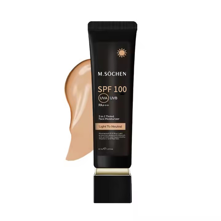 Vegan SPF 100 Face Moisturizer Cream 5 1 Anti-Aging Brightening Whitening UVA UVB Protection Organic Herbal（防晒霜SPF100）