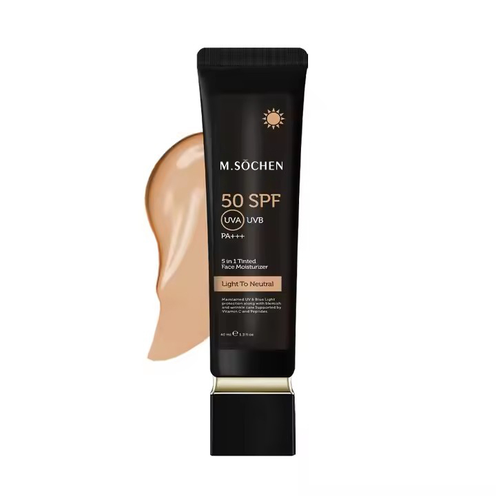 Vegan SPF 45 Face Moisturizer Cream 5 1 Anti-Aging Brightening Whitening UVA UVB Protection Organic Herbal（防晒霜SPF50）