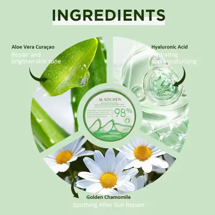 OEM After Sun Care Face and Body Natural Soothing Aloe Vera Gel （芦荟保湿啫喱）