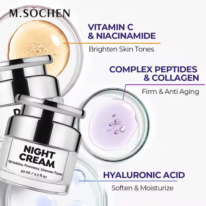 Night Face Cream Skin Care Products Anti Aging Nourishing Wrinkles Hydrating Facial Moisturizer Private Label（OEM晚霜）