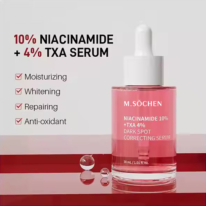 Skin Care Product 10% Niacinamide + 4% Tranexamic Face Serum for Whitening Moisturizing Anti-oxidant Reduce Melanin（美白精华液）
