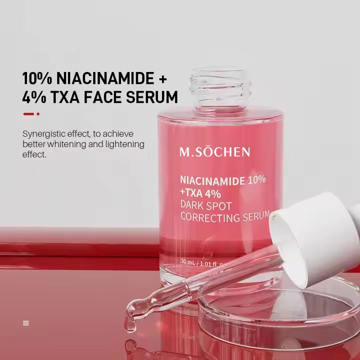 Skin Care Product 10% Niacinamide + 4% Tranexamic Face Serum for Whitening Moisturizing Anti-oxidant Reduce Melanin（美白精华液）