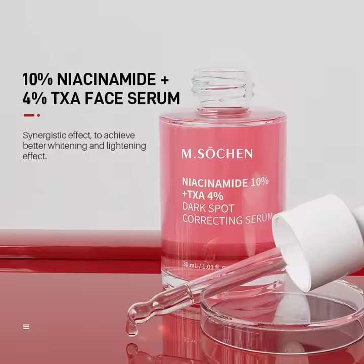 Skin Care Product 10% Niacinamide + 4% Tranexamic Face Serum for Whitening Moisturizing Anti-oxidant Reduce Melanin（美白精华液）