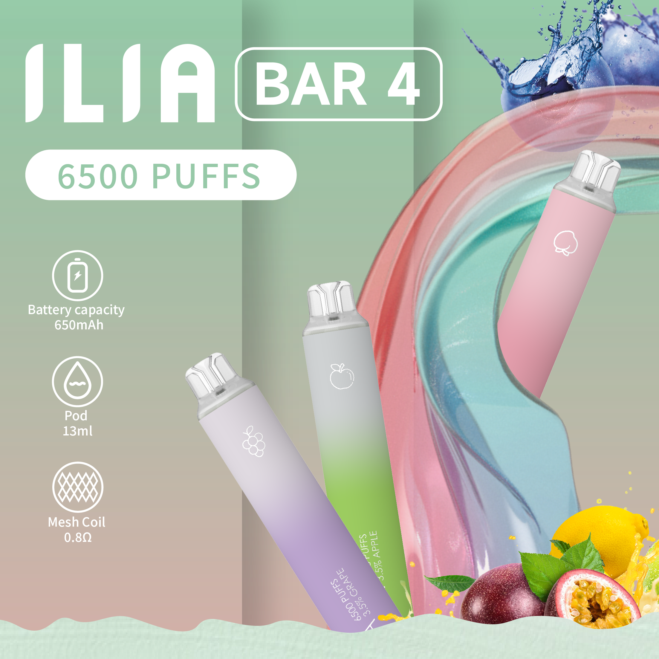利亚 ILIA 6500 PUFFS 拋棄式【倉庫A】【倉庫V】【單獨出貨】