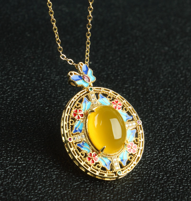 Ice Yellow Chalcedony Pendant