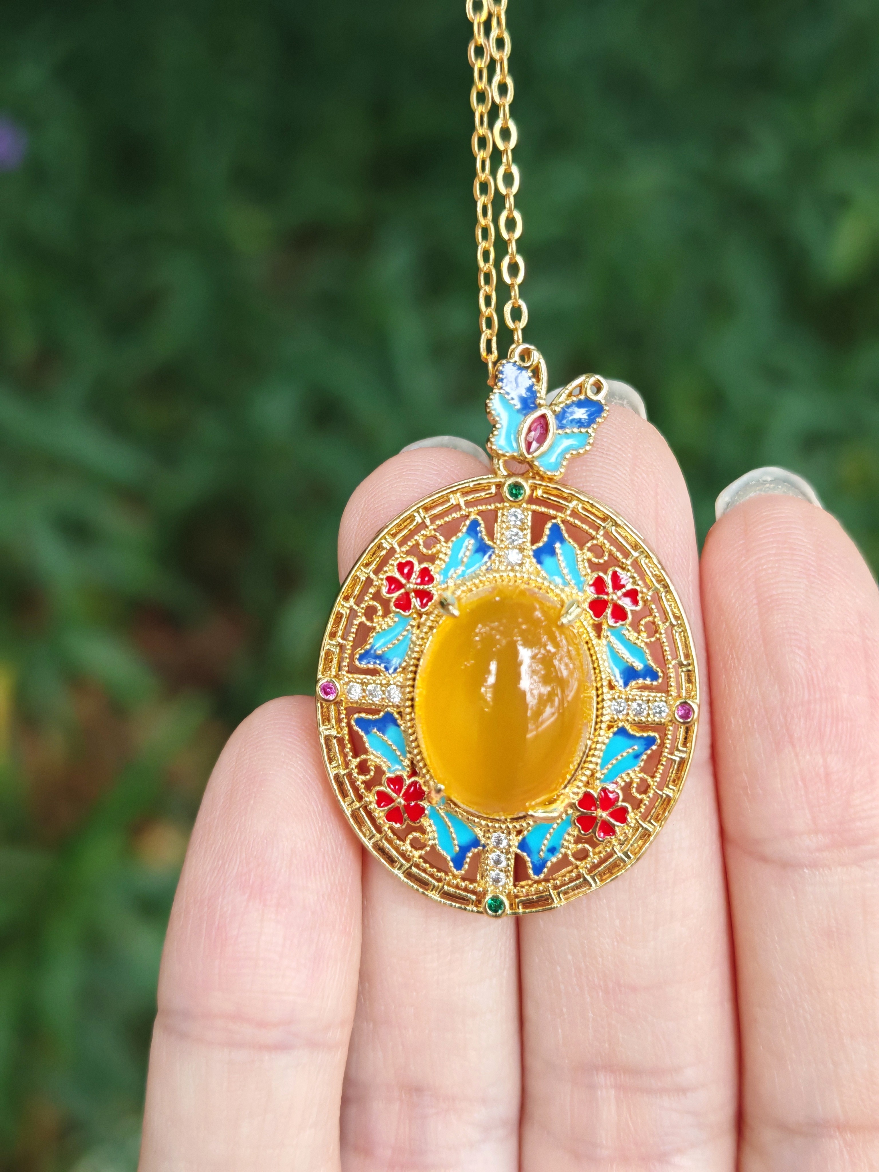 Ice Yellow Chalcedony Pendant