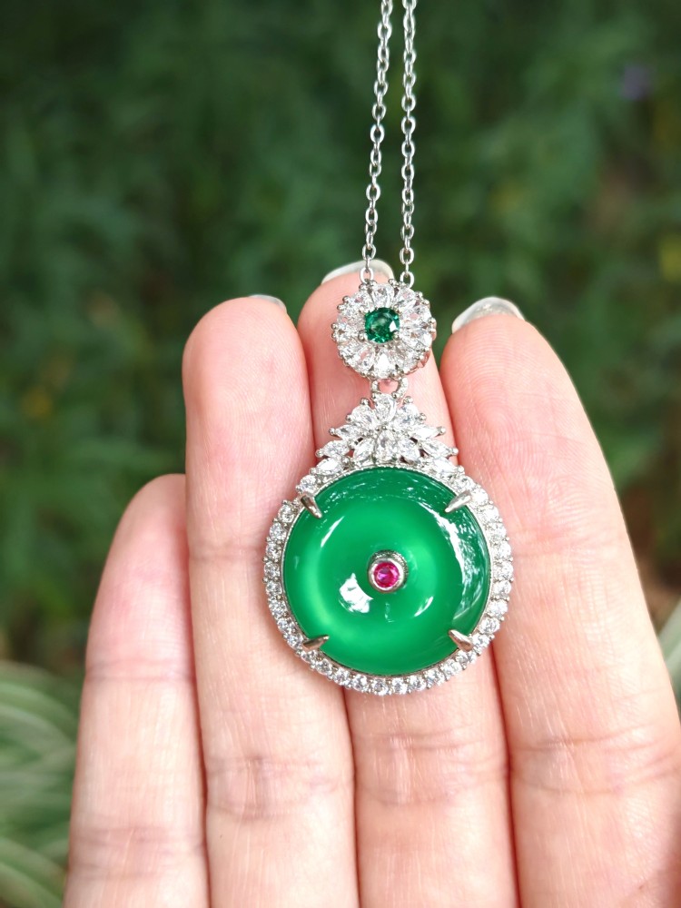 Ice Green Chalcedony Pendant