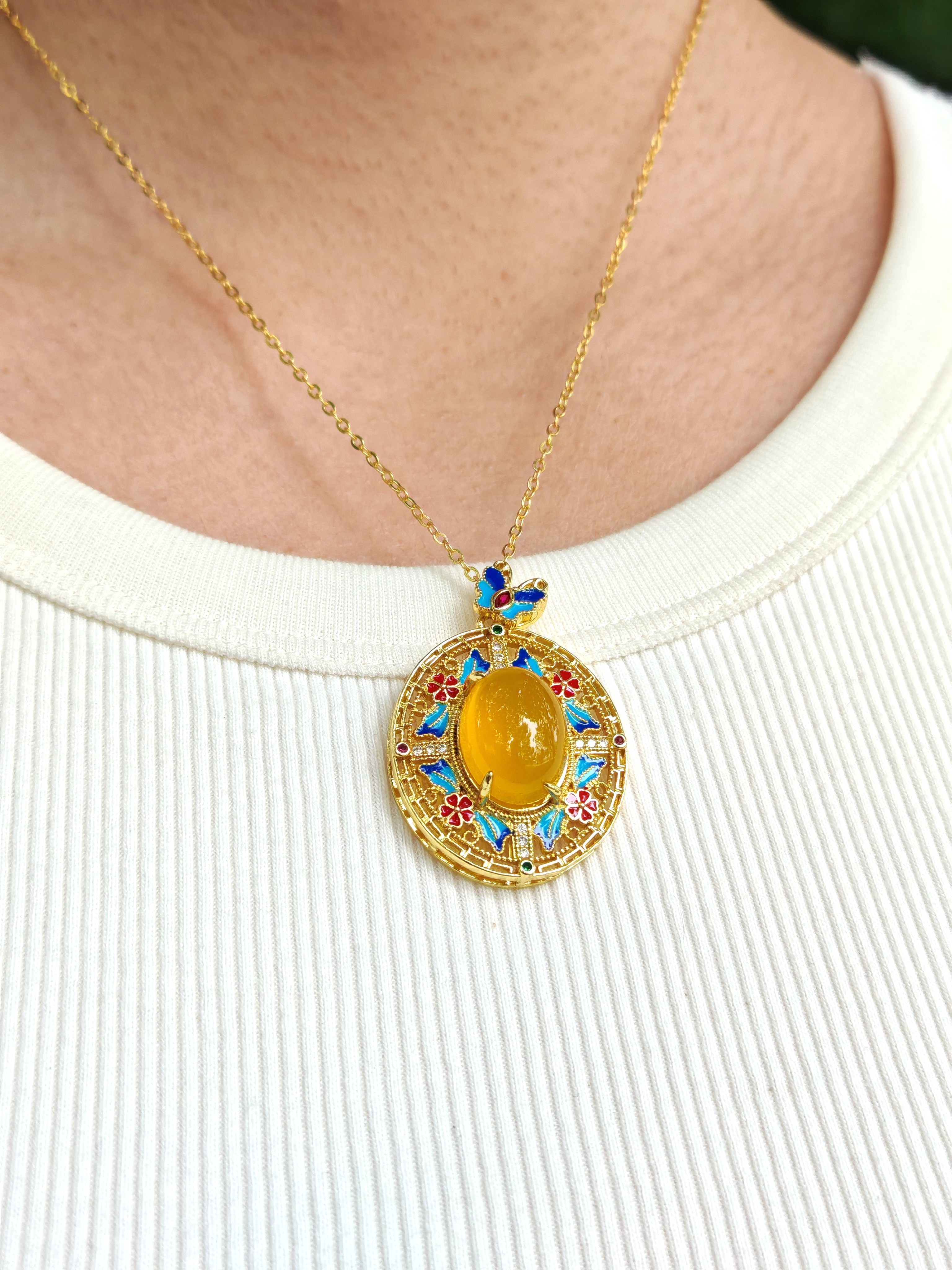 Ice Yellow Chalcedony Pendant