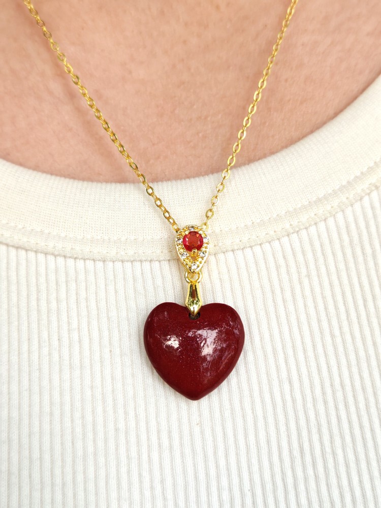 朱砂吊坠爱心love