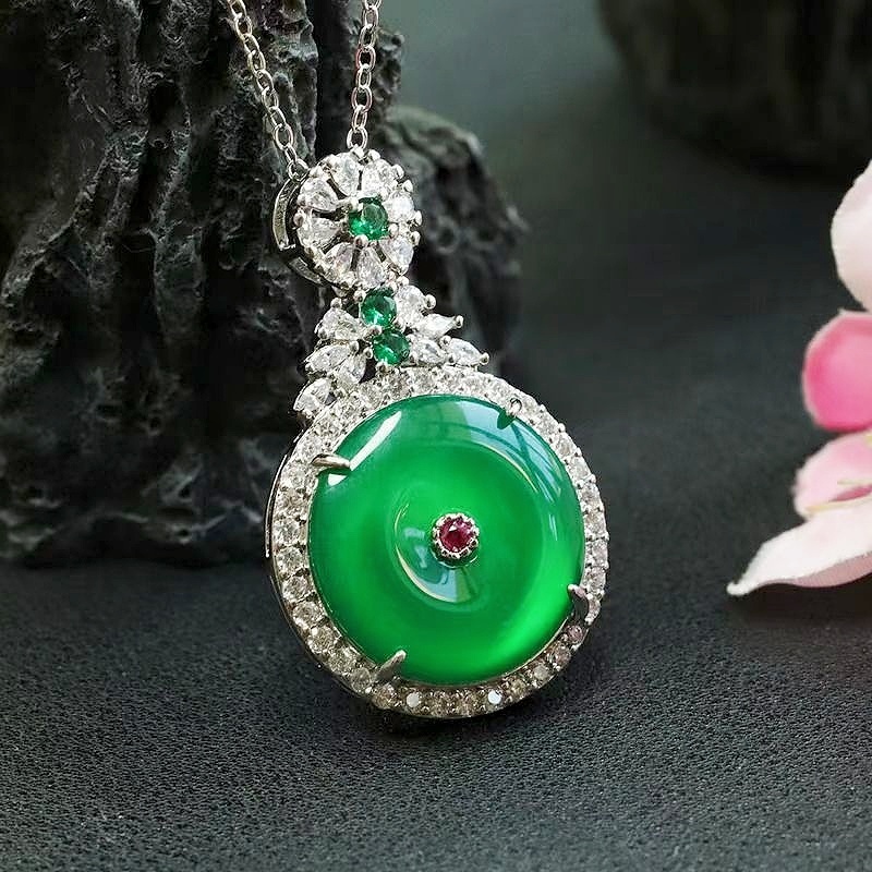 Chalcedony Peace Buckle Pendant