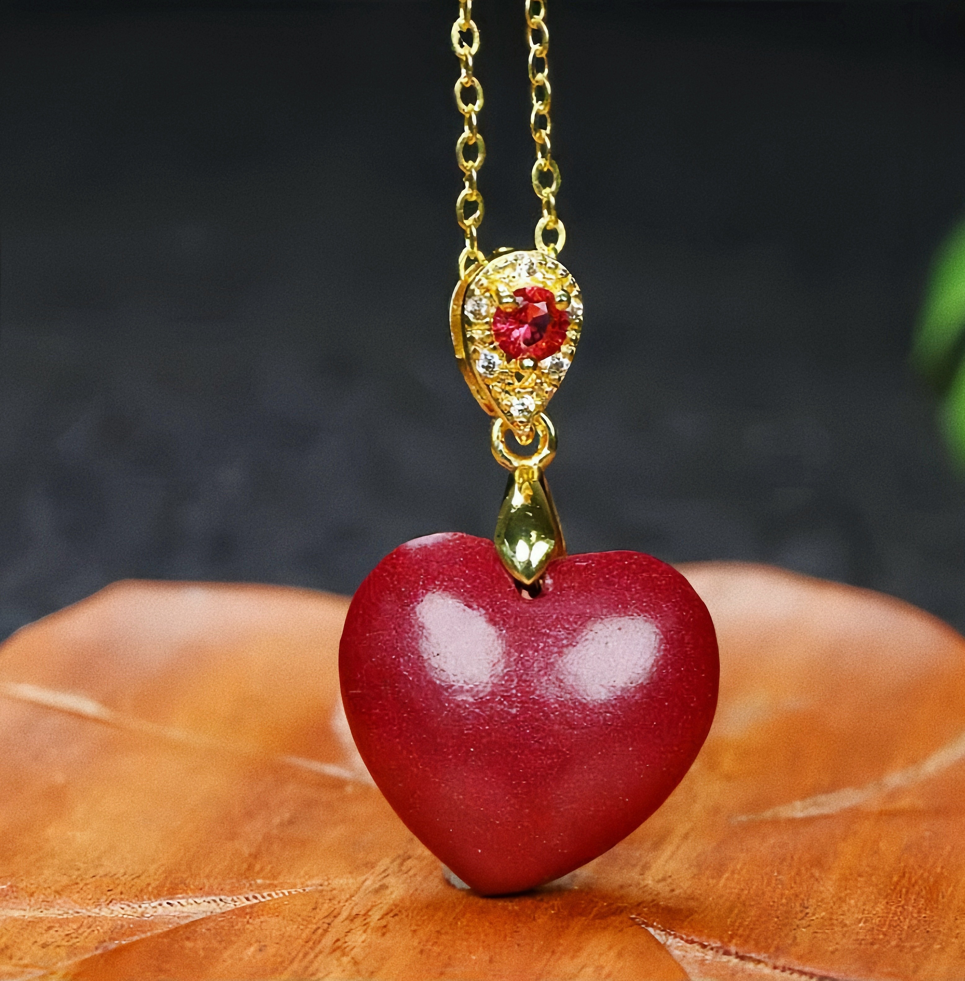 Cinnabar Heart Pendant