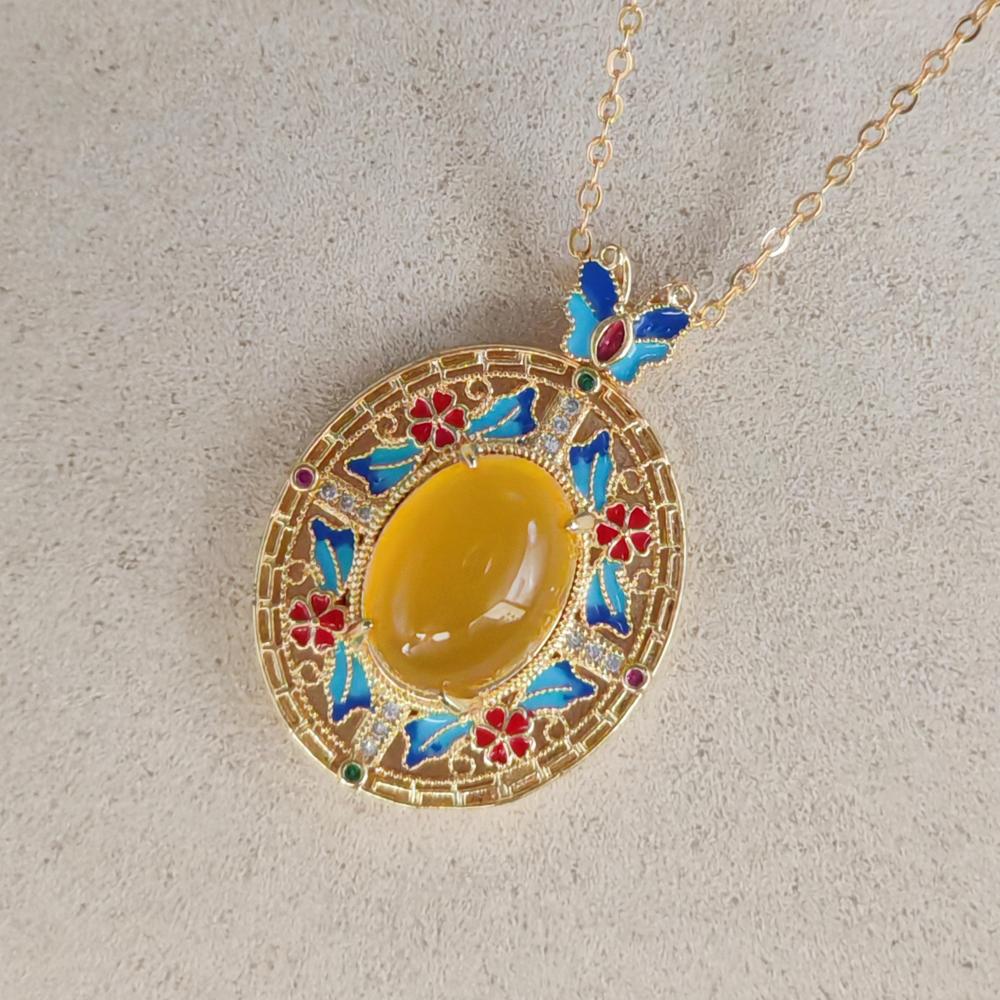 Ice Yellow Chalcedony Pendant
