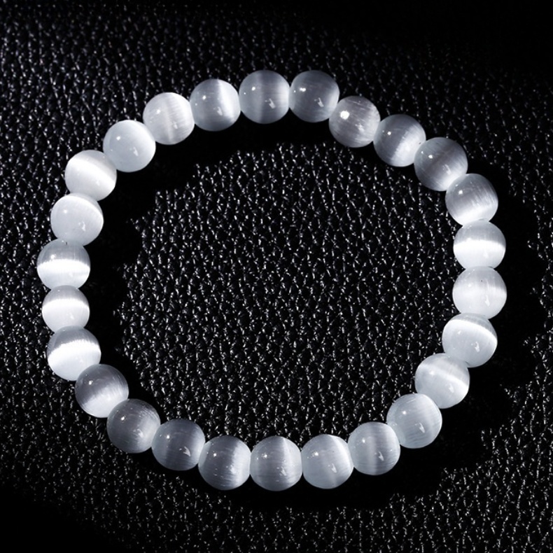 白色猫眼石手链