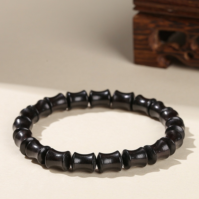 黑檀木竹节珠手链