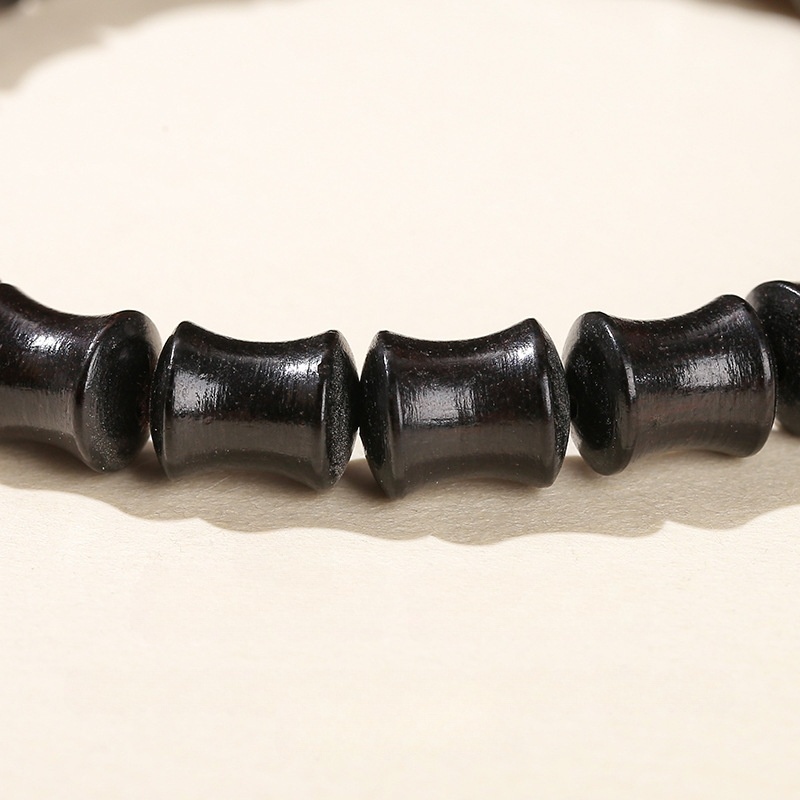 黑檀木竹节珠手链