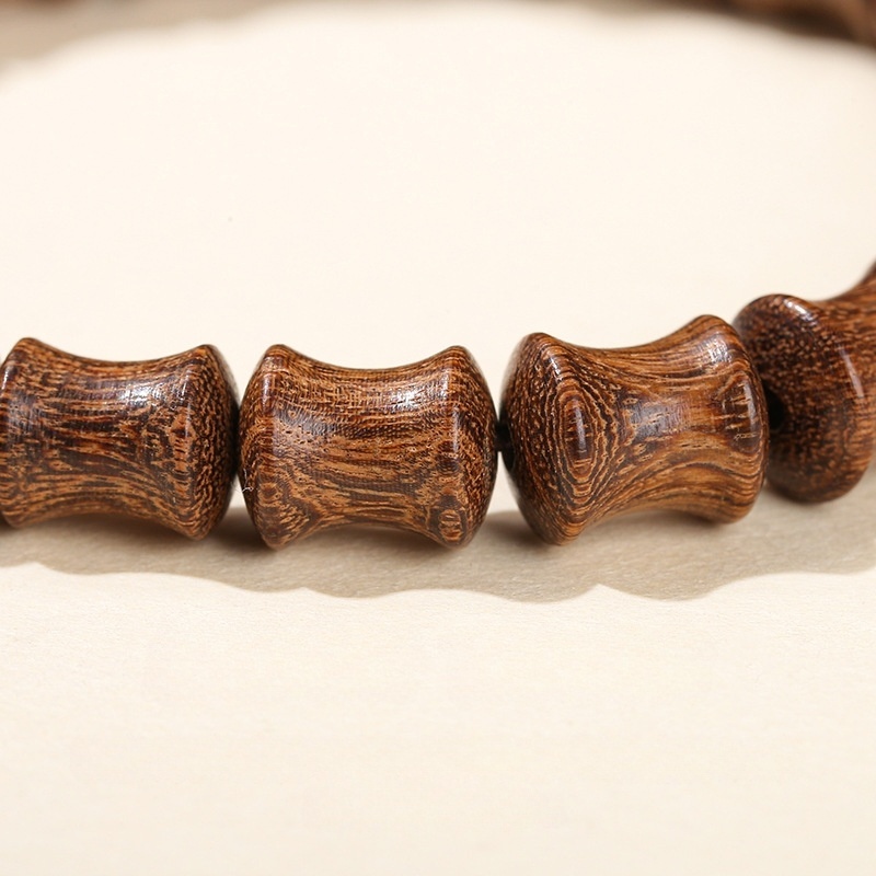 金丝檀木竹节珠手链