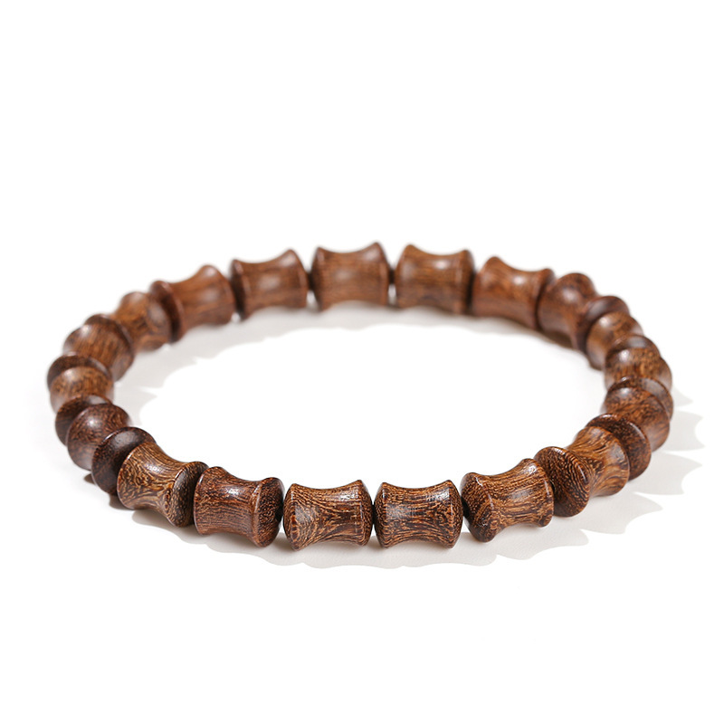 金丝檀木竹节珠手链