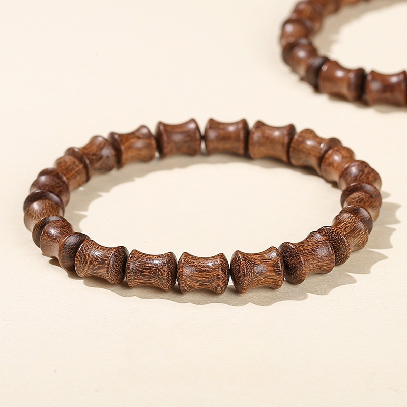 金丝檀木竹节珠手链