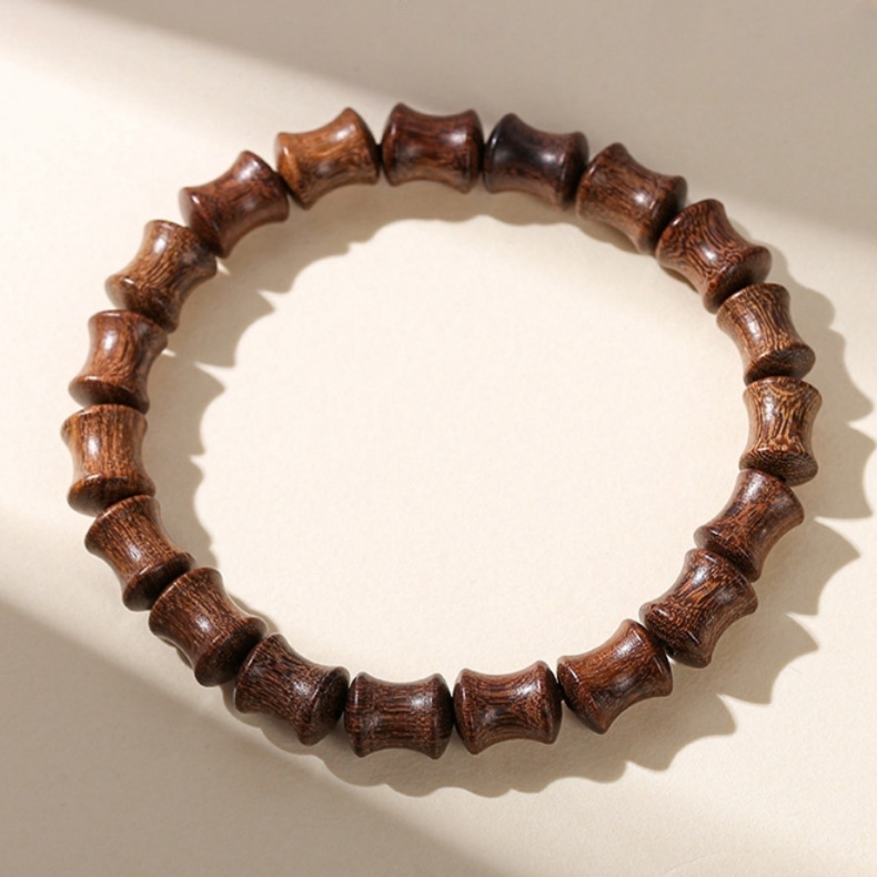 金丝檀木竹节珠手链