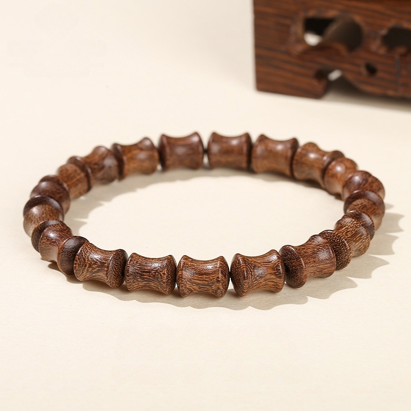 金丝檀木竹节珠手链