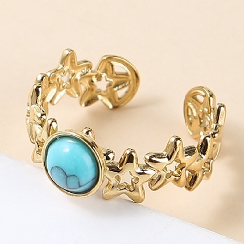 锈钢镀金开口戒指