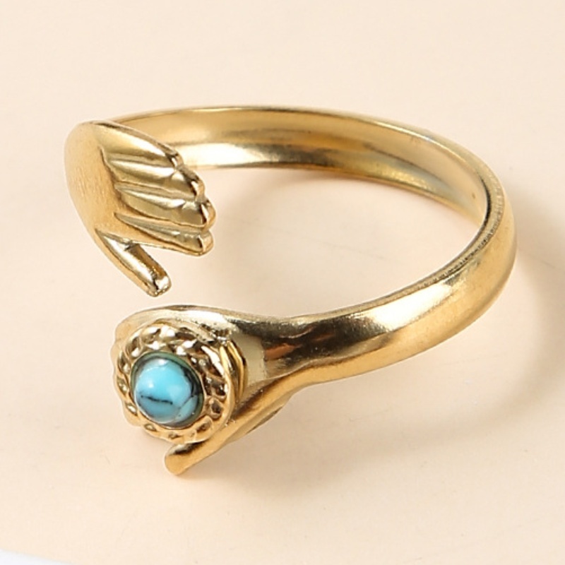 锈钢镀金开口戒指