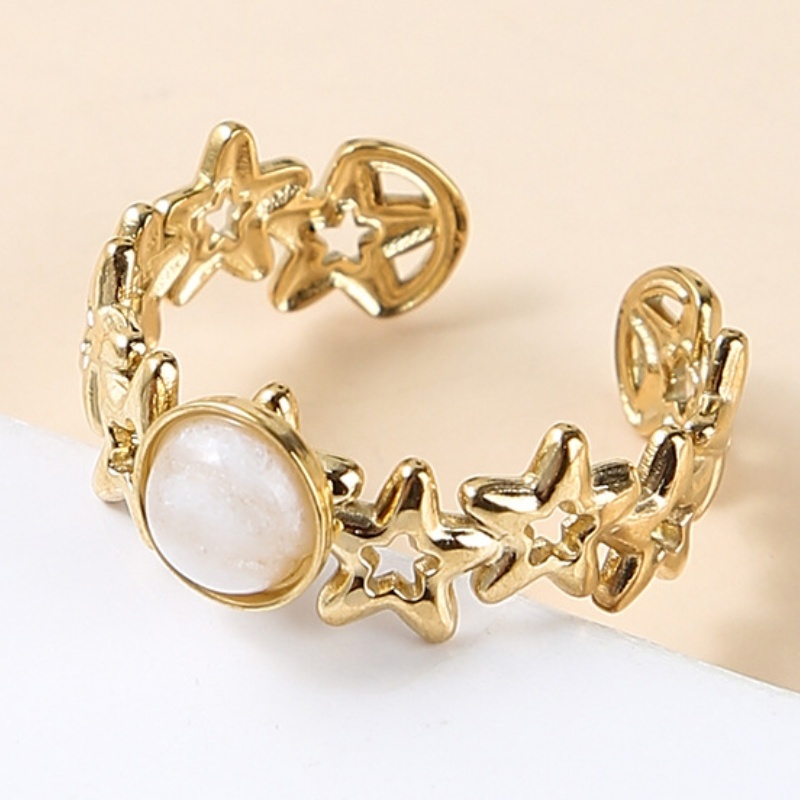 锈钢镀金开口戒指