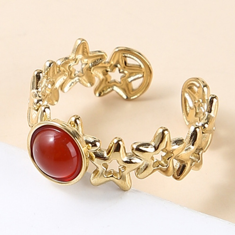 锈钢镀金开口戒指