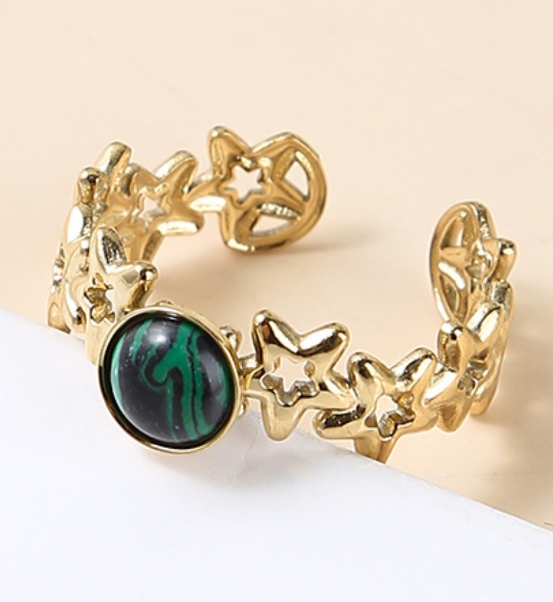 锈钢镀金开口戒指