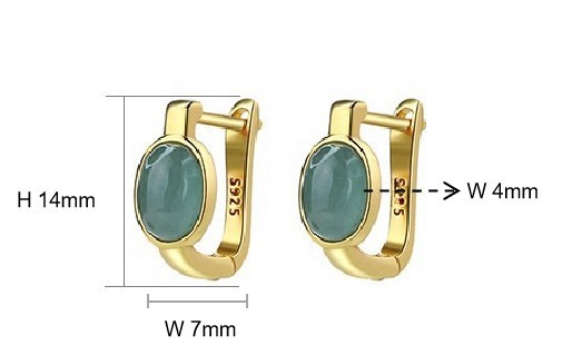 Natural Blue Jadeite Cabochon Earrings