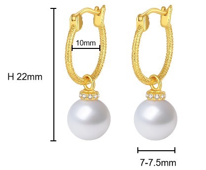 Natural Freshwater Pearls (7-7.5mm) Earrings