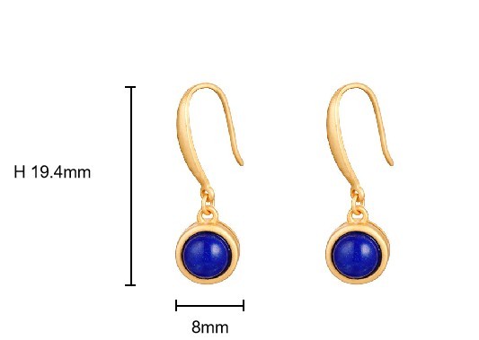 Klein Blue Lapis Lazuli Cabochon Drop Earrings