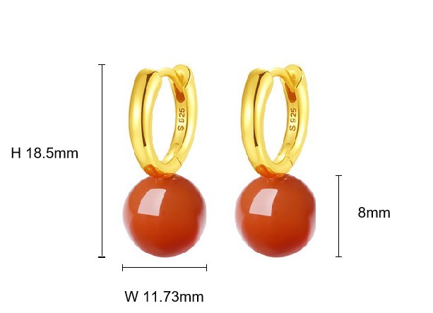 Nanhong Agate Hoop Earrings