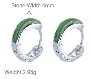 Hetian Green Jade Hoop Earrings