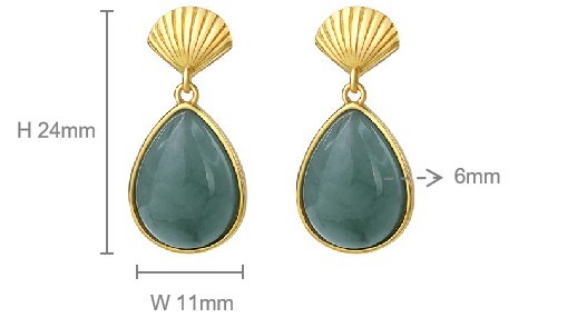 Natural Blue Water Jadeite Geometric Drop Earrings