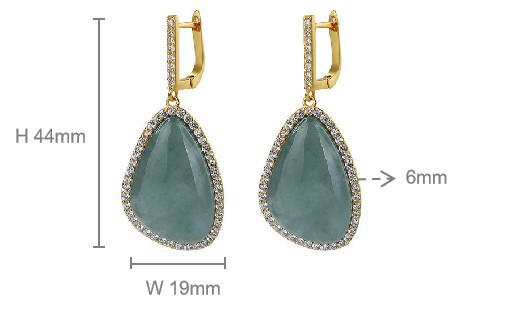 Blue Jadeite Geometric Drop Earrings
