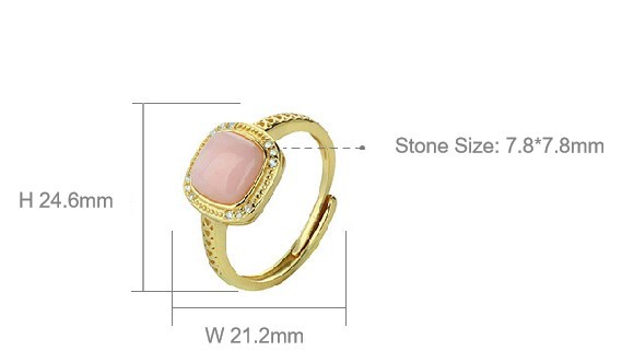 Gold-Plated Pink Opal Ring