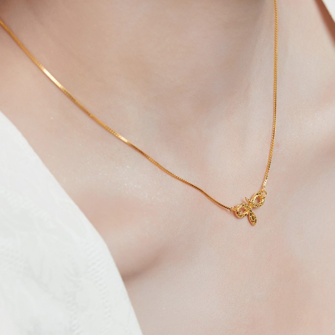 Sterling Silver Gold Zodiac Snake Pendant