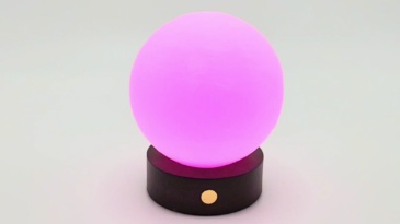 Sionige-Wooden base moon night light desktop bedside bedroom moon wireless small table lamp--TQ-L23