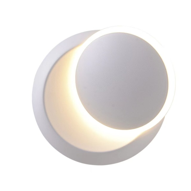 Sionige-Nordic simple bedroom bedside eclipse wall lamp led creative living room restaurant staircase aisle round adjustable lamp--TQ-L57