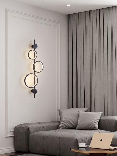 Sionige-Modern simple light luxury staircase lamp minimalist living room TV background wall lamp bedroom bedside long strip creative wall lamp--TQ-L63