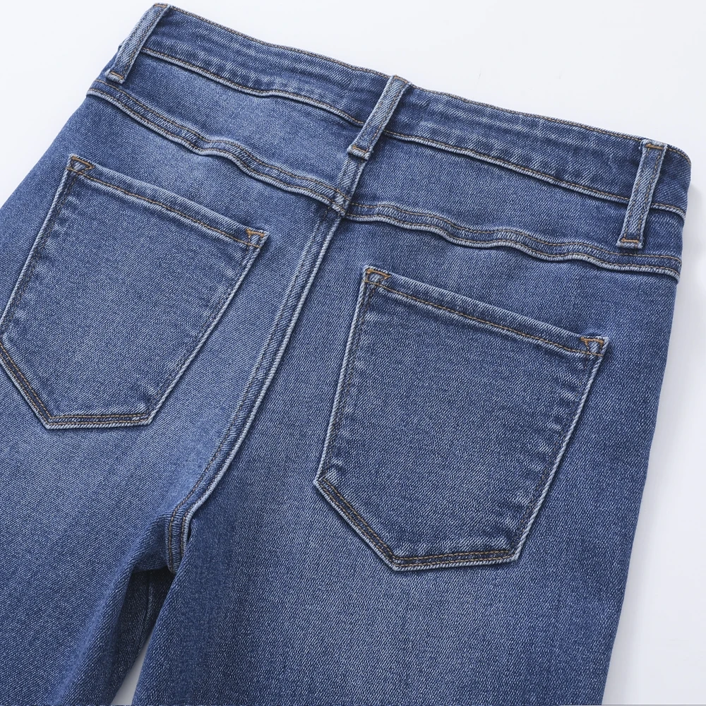 HEZ Custom OEM/ODM Loose Straight Fit Female Jeans Casual Wide Leg Women's Pants High Waist Denim Pant Oversize Long Trousers