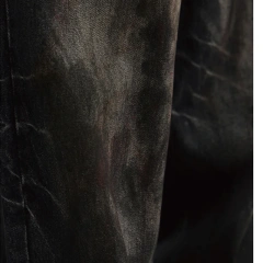 HEZ Jeans custom factory OEM service heavy weight loose baggy wide leg denim pants wide leg mud washed denim jeans for men