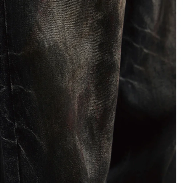 HEZ Jeans custom factory OEM service heavy weight loose baggy wide leg denim pants wide leg mud washed denim jeans for men
