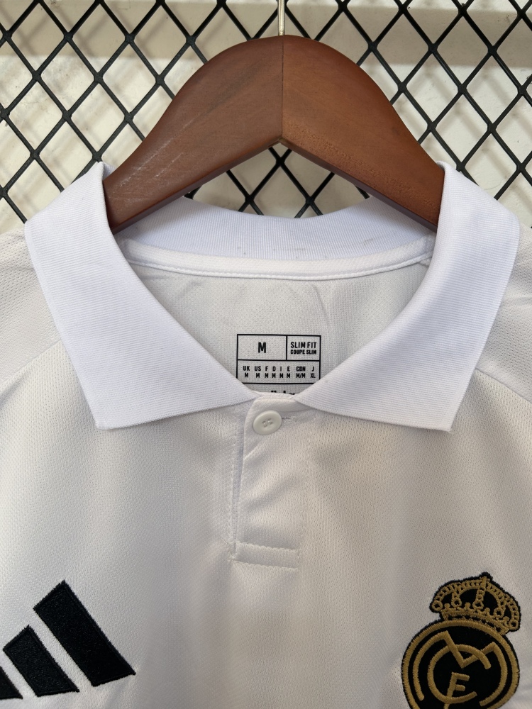 2025/26 Real Madrid Special Fan Version Jersey | White Base with Ink Chinese Dragon Graphic Print Pre-Match Polo Soccer Shirt