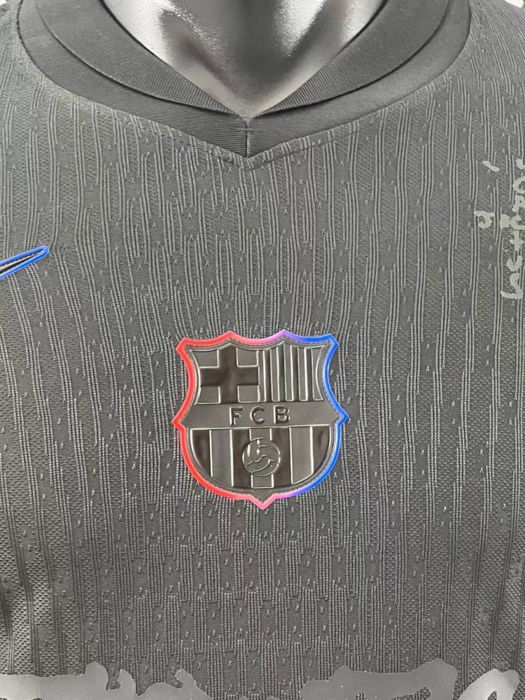 2025/26 Barcelona Away Barça x Spotify x Travis Scott Long Sleeves Player Version Jersey 