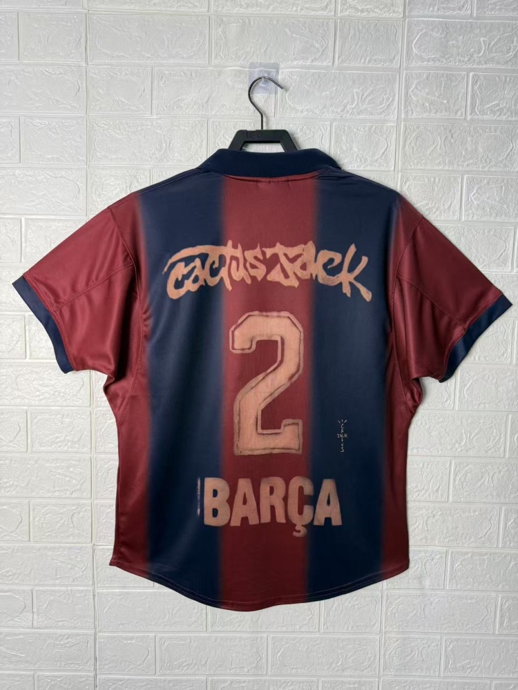 2000/01 Barcelona ✖ TRAVIS SCOTT Special Fan Version Retro Jersey (Commerical Edition #2)