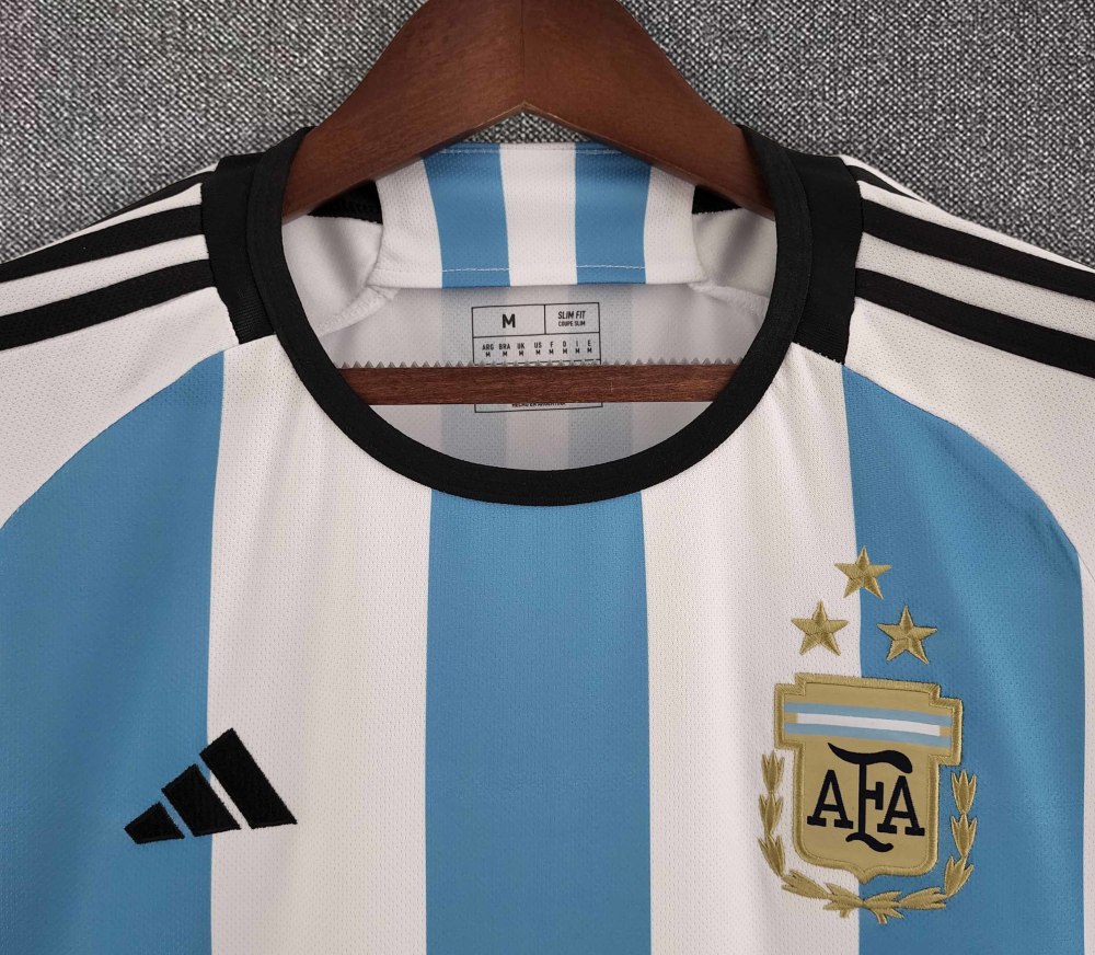 2022 World Cup Argentina Home 3-Star Retro Jersey 