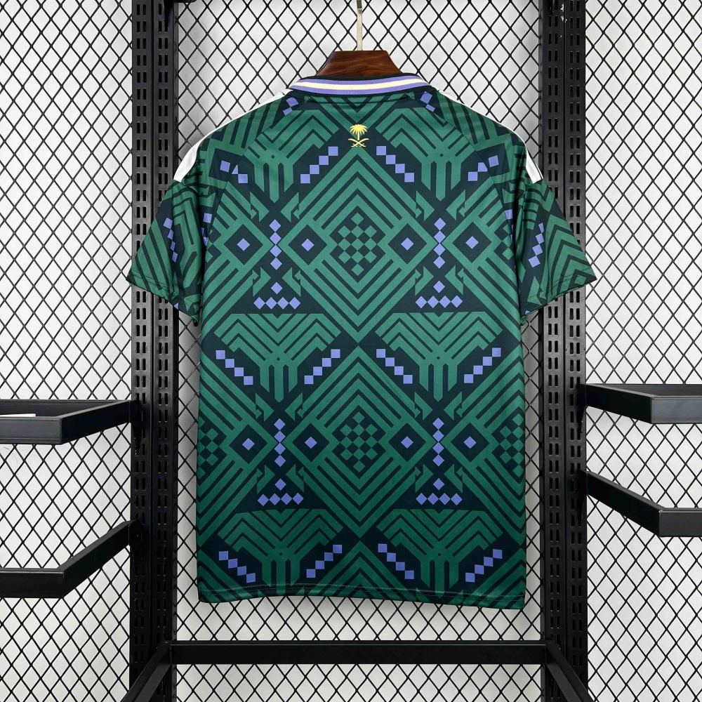 AFC Saudi Arabia Home Football Jersey 2026 World Cup Fan Version-Green Embroidered Crest -Back